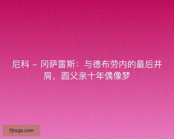 尼科 - 冈萨雷斯：与德布劳内的最后并肩，圆父亲十年偶像梦