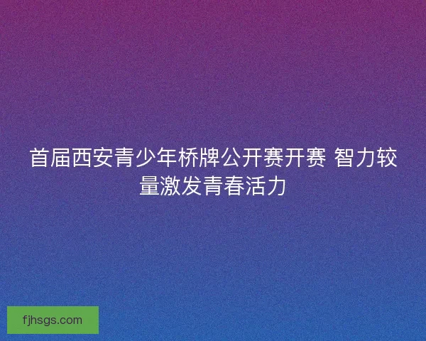 首届西安青少年桥牌公开赛开赛 智力较量激发青春活力